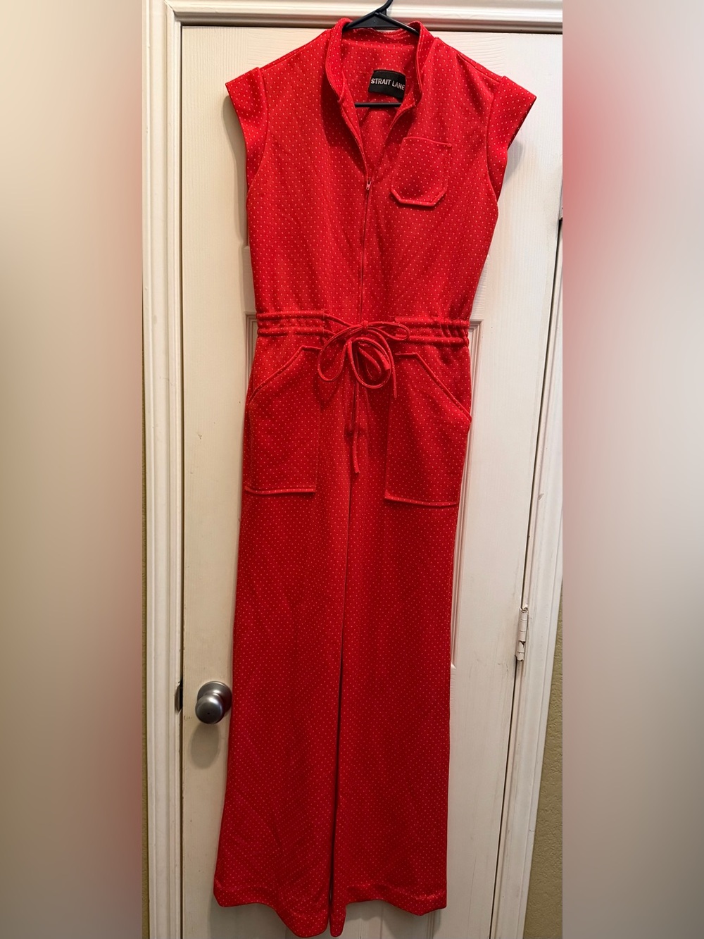 Vintage Strait Lane 70's Swiss Dot Wide Leg Jumpsuit (S-M) Jumpsuit